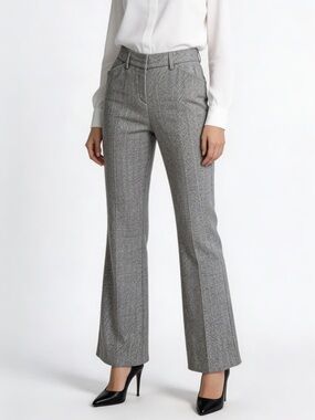 EXPRESS | Heather Gray Wool Silk Blend Editor Fit Trousers Sz 2